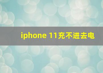 iphone 11充不进去电